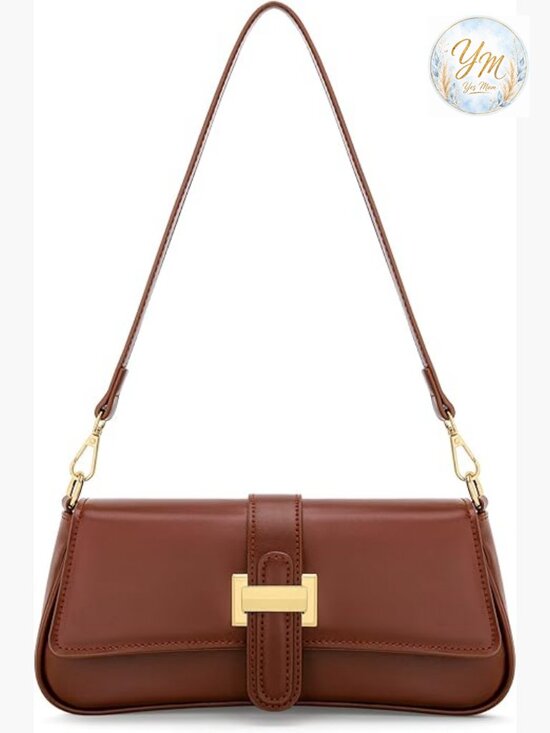 Vintage Hobo Shoulder Bag, Small Faux Leather Purse with Chain Strap